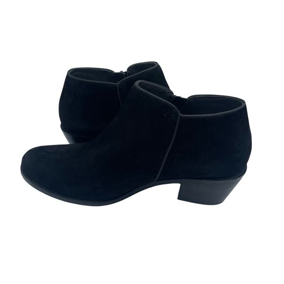 Vionic Joy Serena Bootie Ankle Boot Zipper Black Suede Heel Casual Womens 8 - Picture 6 of 8